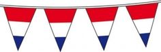 Merkloos / Sans marque Holland Vlaggenlijn feest slinger Holland - Nederlandse vlag - rood wit blauw - 10 meter