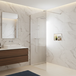 Paroi de douche italienne rainurée - 100 x 195 cm - Chrome