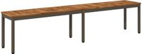 vidaXL Tuinbank, 201 x 35 x 45 cm, massief acaciahout, naturel en koffiekleur