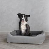 Italian Bed Linen Love, omkeerbaar hondenbed voor honden en katten, lichtgrijs, 84 x 66 x 19 cm