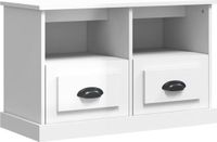 vidaXL Tv-meubel 80x35x50 cm bewerkt hout hoogglans wit