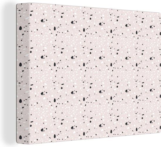 Canvas Schilderij Terrazzo Structuur - 40x30 cm - Modern - Wanddecoratie