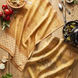 Coucke - Cassoulet - Theedoek van katoenen jacquard met print 50 x 75 cm