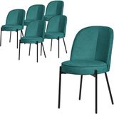 ML-Design Eetkamerstoelen set van 6 petrol
