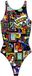 Turbo Yeah Comic 894681 Maillot de bain multicolore 3XL Femme