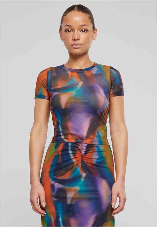 Urban Classics Curvy Urban Classics All Over Print Mesh Top - 3XL - Multicolours