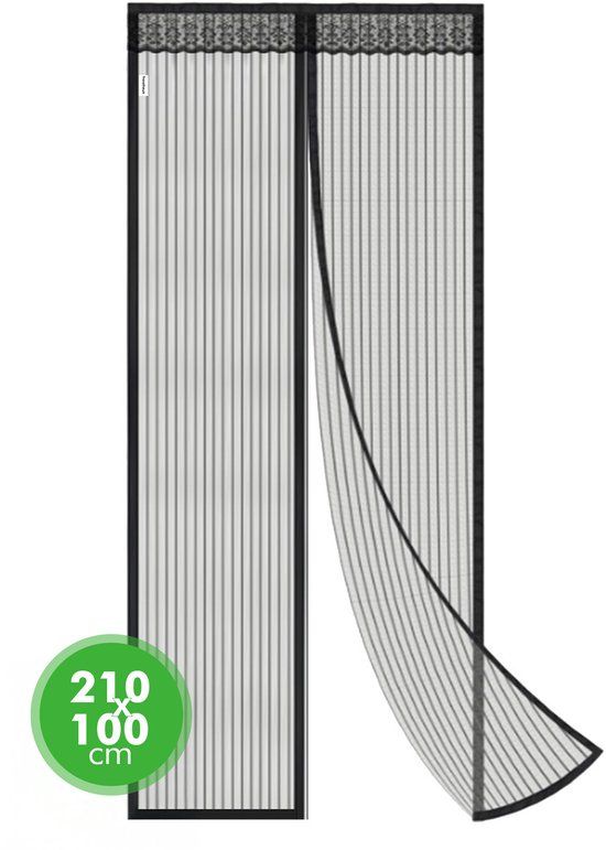 Travelhawk Vliegengordijn Magnetisch - Luxe Deurhor - 210 x 100 cm - Zwart