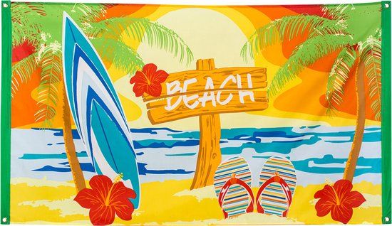 Boland - Polyester vlag 'Beach' - Tropisch - Hawaii - Themafeest - Tuinfeest
