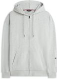 Tommy Hilfiger Hoodie - Heren - Maat M - Katoen/Polyester - Grijs Gemêleerd/Wit