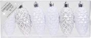 Inge-glas Christmas goods Kersthangers - 6x - dennenappels - wit - 9 cm - kerstornamenten