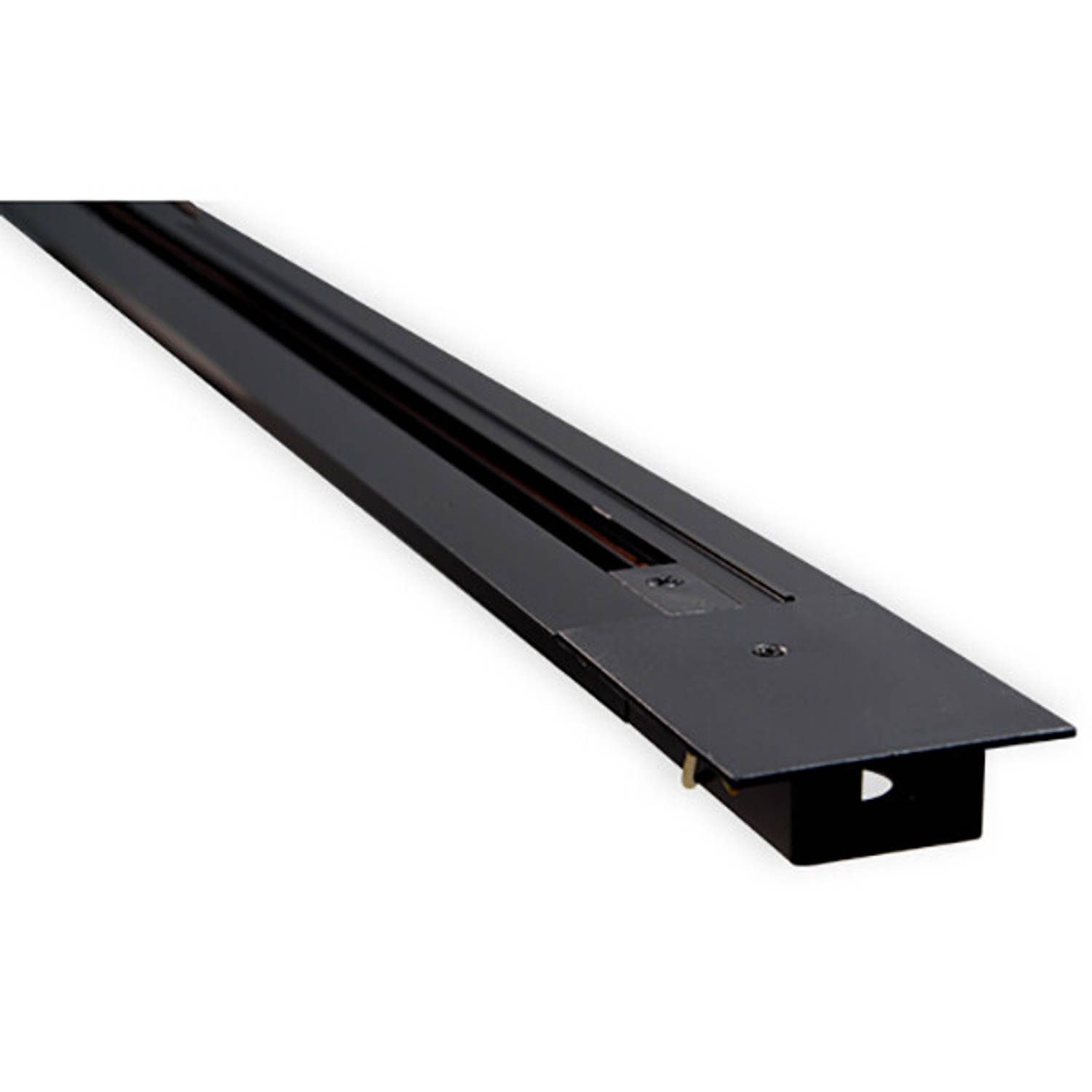 BES LED Spanningsrail - Prixa - 1 Fase - Inbouw - Aluminium - Mat Zwart - 1m
