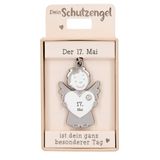 Depesche 14340.138 Pendentif ange gardien 365 jours au 17 mai, en métal, porte-bonheur avec ange, cœur et porte-clés, à offrir à la famille et aux amis