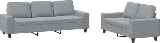 vidaXL 2-delige Loungeset stof lichtgrijs