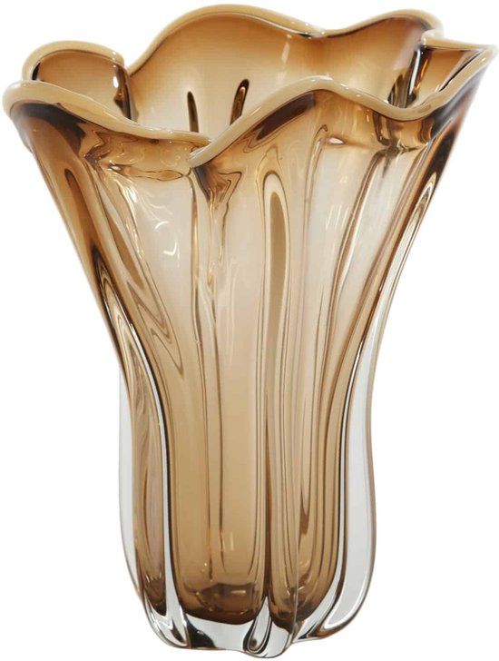 Light & Living Vaas Kazuno - Bruin - Glas - 26x32cm