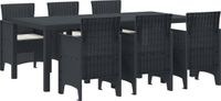 vidaXL Eettafel Set 7-delig Antraciet Polypropyleen
