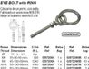 RECMAR Icecat Oogbout met ring M10X130MM RVS