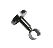 Gardinia 32748 Plafondsteun met metalen montageplaat, voor 1 roede, open, montagemateriaal meegeleverd, Chicago-collectie, Ø20 mm, titanium