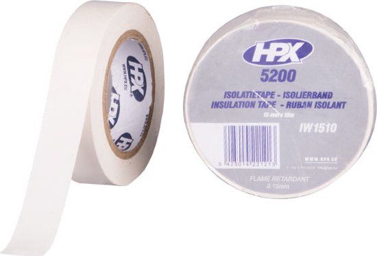 HPX PVC isolatietape - wit 15mm x 10m