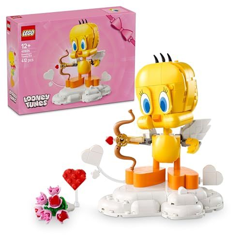 LEGO Icons Lieve Tweety Speelgoed voor Kinderen - Bouwpakket met Accessoires Incl. Bloemenboeket, Hart, Cupido’s Boog en Wolkenstandaard - Cadeau voor Meisjes en Tieners vanaf 12 Jaar - 40824