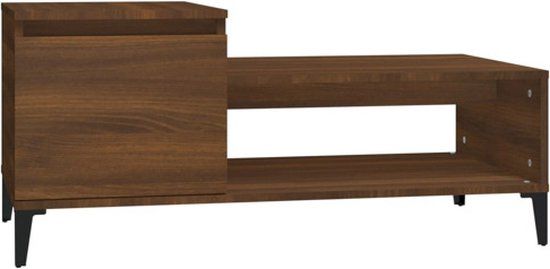 vidaXL Salontafel 100x50x45 cm bewerkt hout bruineiken