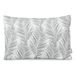 AmeliaHome Sierkussen kussensloop met vulling dubbelzijdig ultrasoon stiksel 50x70 cm plantenpatroon grijs wit Tropical Bonaire