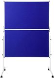 SpeaKa Professional Presentatiebord SP-PB-B01 (b x h) 1250 mm x 1850 mm Vilt Blauw Inklapbaar, Incl. rollen, Tweezijdig
