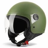 VINZ Helmets Duoro Jethelm met Vizier - Army Green - L
