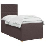 vidaXL Boxspringbed met matras Donkerbruin 90 x 190 cm Stof