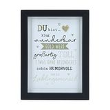 Depesche 11626-024 Fotolijst met compliment, decoratieve lijst met mooie spreuk, ca, kleine attentie, zwart, 12 x 9 x 1,9 cm