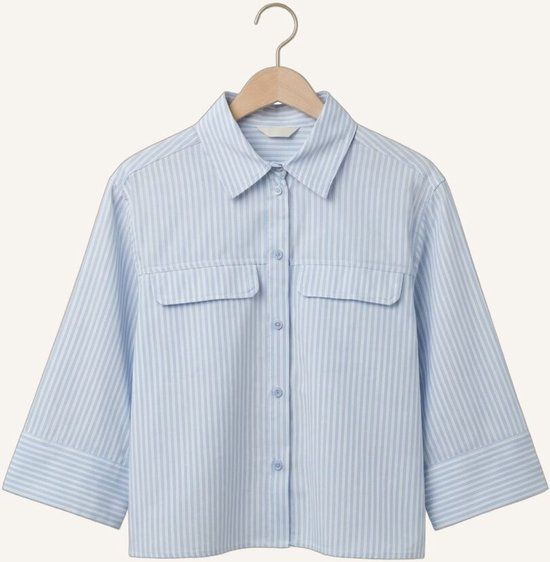 GRACE & MILA Gestreepte Blouse Lichtblauw Dames Maat L