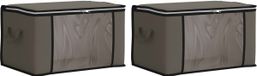 vidaXL Opbergdoos met transparante zijraam 2 st nonwoven stof 61,6 l