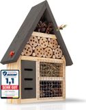 PATKAR® Insectenhotel, waterbestendig [EXTRA STABIL] - Bijenhuis van hoogwaardig hout ( Europe) - Premium bijenhotel voor bijen, wilde bijen, lieveheersbeestjes en vlinders - Nestkast voor wilde bijen
