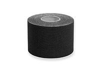 Kinesiologie Gima Kinesiologie-tape, ultra-zelfklevend, hypoallergeen, waterdicht en elastisch tot 160%, dikte 0,48 mm, afmetingen: 5 m x 5 cm, kleur: zwart, voor sport en fysiotherapie, 1 rol
