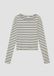 s.Oliver T-shirt bleu marine/blanc naturel rayé manche courte col rond coton/élasthanne 170/176