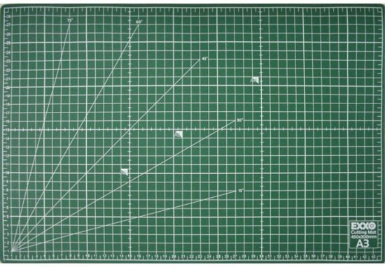 Exxo #10070 - A3 Snijmat; 5-laags zelfhelend; 2-zijdige rasterdruk; 30x45cm Waanzinnig fijne snijmat van hoge kwaliteit en aan 2 kanten bruikbaar