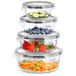 Set de 4 récipients en verre résistant à la chaleur pour la cuisine