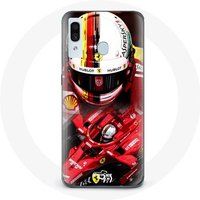 Maniacase Hoesje voor Samsung Galaxy A20 Formule 1 Sebastian Vettel F1 Rood