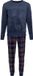 Pastunette Northern Checks Pyjama Velours Fleece Blauw Geruit Maat S