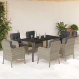 Maison Exclusive - Ensemble de jardin, 7 pièces, avec coussins, gris clair, en polyrotin