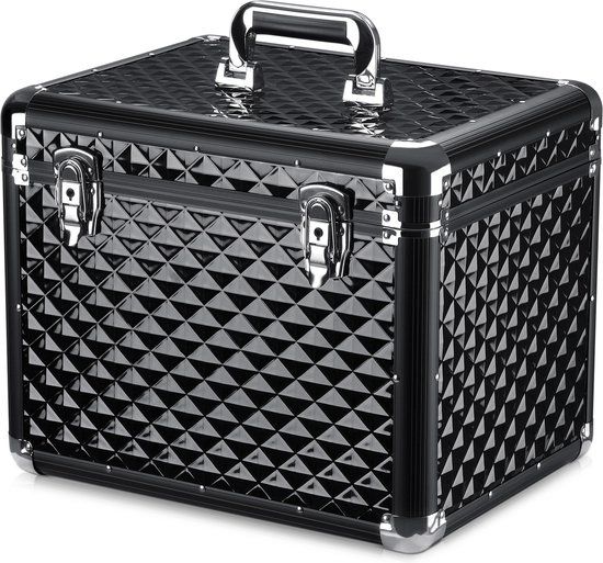 Navaris Verzorgingsbox voor Paarden - Zwart Metallic - Aluminium - Afsluitbaar