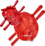 KADAX Deegvormen - Rode en groene ravioli mallen - Pierogi Maker, Dumplingsnijder - Handmatige deegpers - Dumpling Maker (rood/2 stuks)
