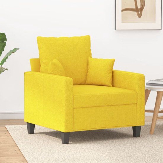 vidaXL Fauteuil lichtgeel stof