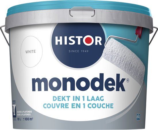 Histor Monodek Muurverf Mat - 10L - Wit