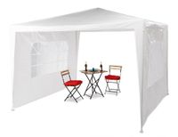 Merkloos Partytent met 2 zijwanden - 3x3 m - waterafstotend - wit