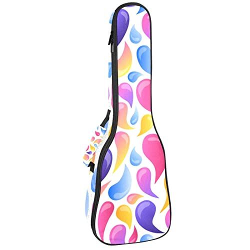Mersov Concert Ukelele Rugzak, Heavy Duty Ukulele Case Bag met Opslag, Sopraan Concert Tenor Ukelele 10MM Gewatteerde BagBlack SheepsMulticolor Gradiënt