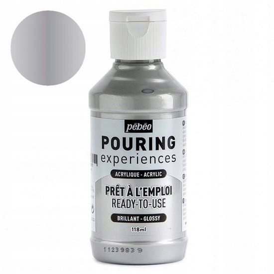 Pebeo Pouring Experiences Acrylverf - 118ml - Zilver 25