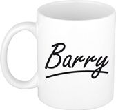 Bellatio Decorations Barry Naam koffiemok - beker - met sierlijke letters - wit