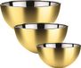Svenska Living Service alimentaire set - 6x pièces - or métallique - acier inoxydable - Dia 13/19/23 cm - cuisine