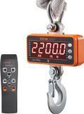 VEVOR Digitale Hangweegschaal 9 tot 1000 kg Kraanweegschaal lbs/kg/N Trekweegschaal 0,2 kg Nauwkeurigheid Spelweegschaal Industriële Weegschaal LED-Display Hangweegschaal Mini Draagbare Weegschaal met Afstandsbediening