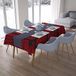 Bonamaison Tafelkleed, Anti-Mold, Sneldrogend, Waterdicht, 100% Polyester Tafellaken, rood Zwart, 140 x 200 Cm